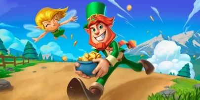 Greenluck Willkommenswelt mit Leprechaun und Fee